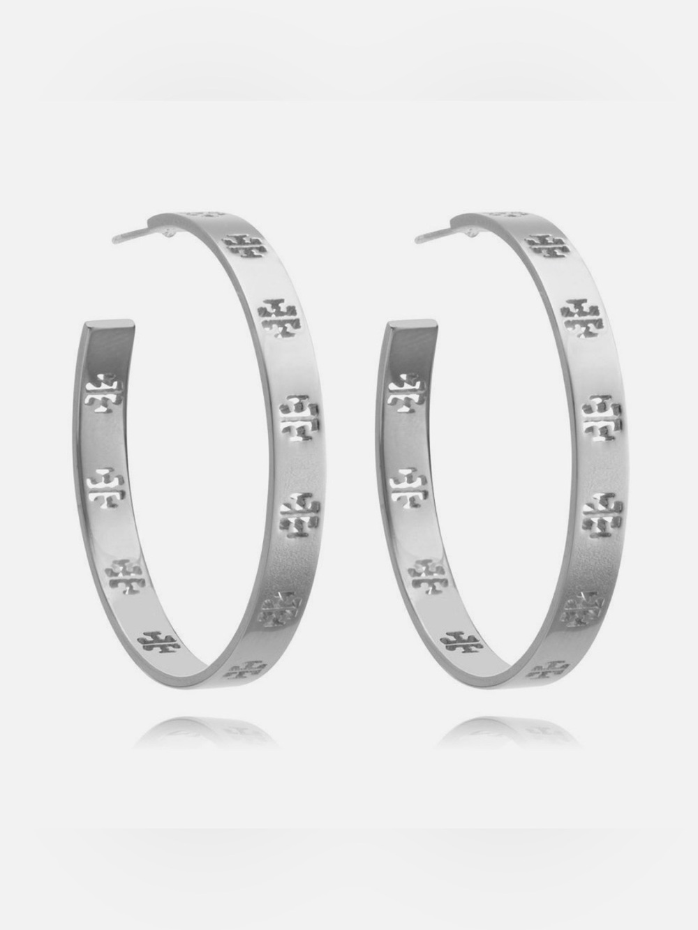 TORY BURCH T- Pierced Logo Hoop Earrings